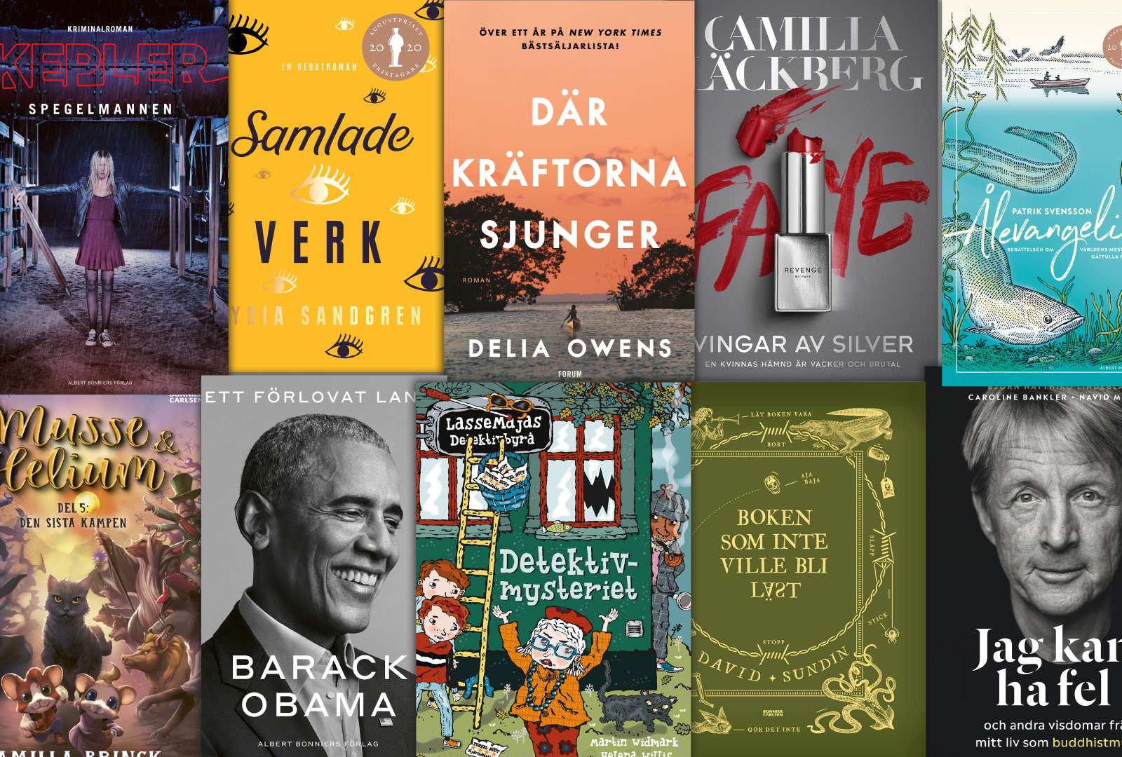 Bonnierförlagen toppar listorna över de mest sålda böckerna 2020