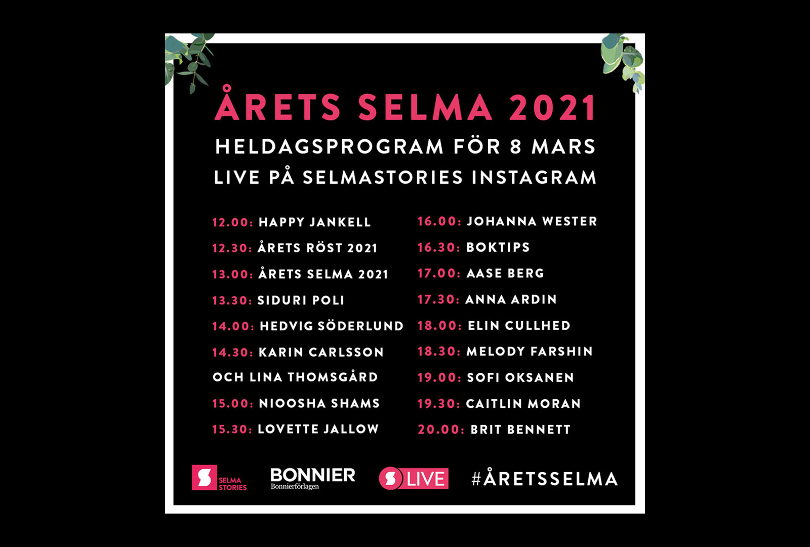 Årets Selma 2021 – programmet