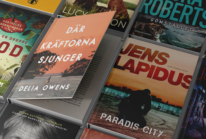 Åtta av de tio bäst säljande skönlitterära böckerna utgivna av Bonnierförlagen