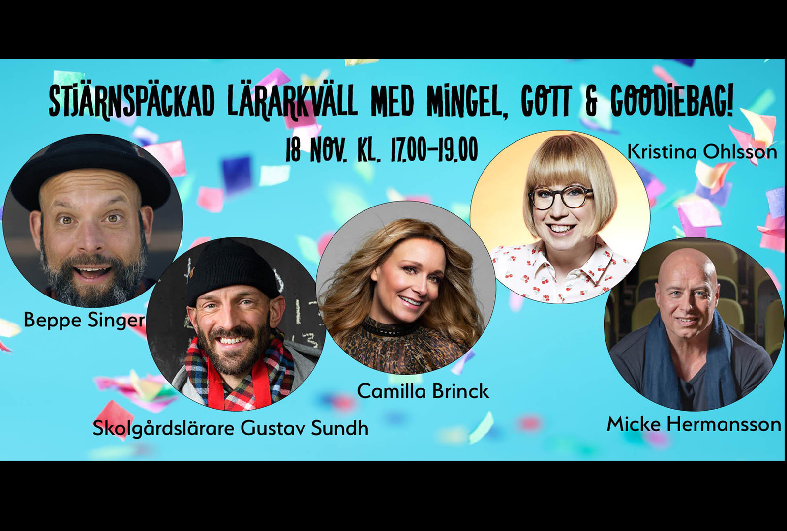 Stjärnspäckad lärarkväll med mingel, gott & goodiebag