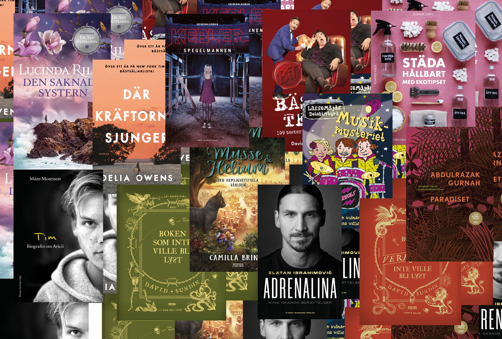 Bonnierförlagen framgångsrika på årstopplistan 2021