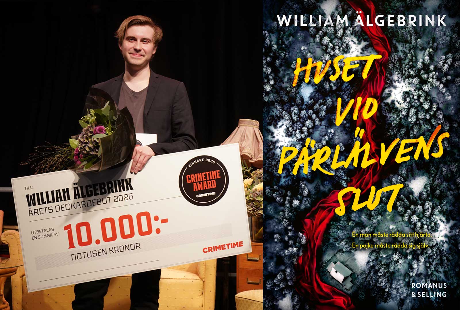 William Älgebrink från Jokkmokk vinnare av Crimetime Award Årets deckardebut