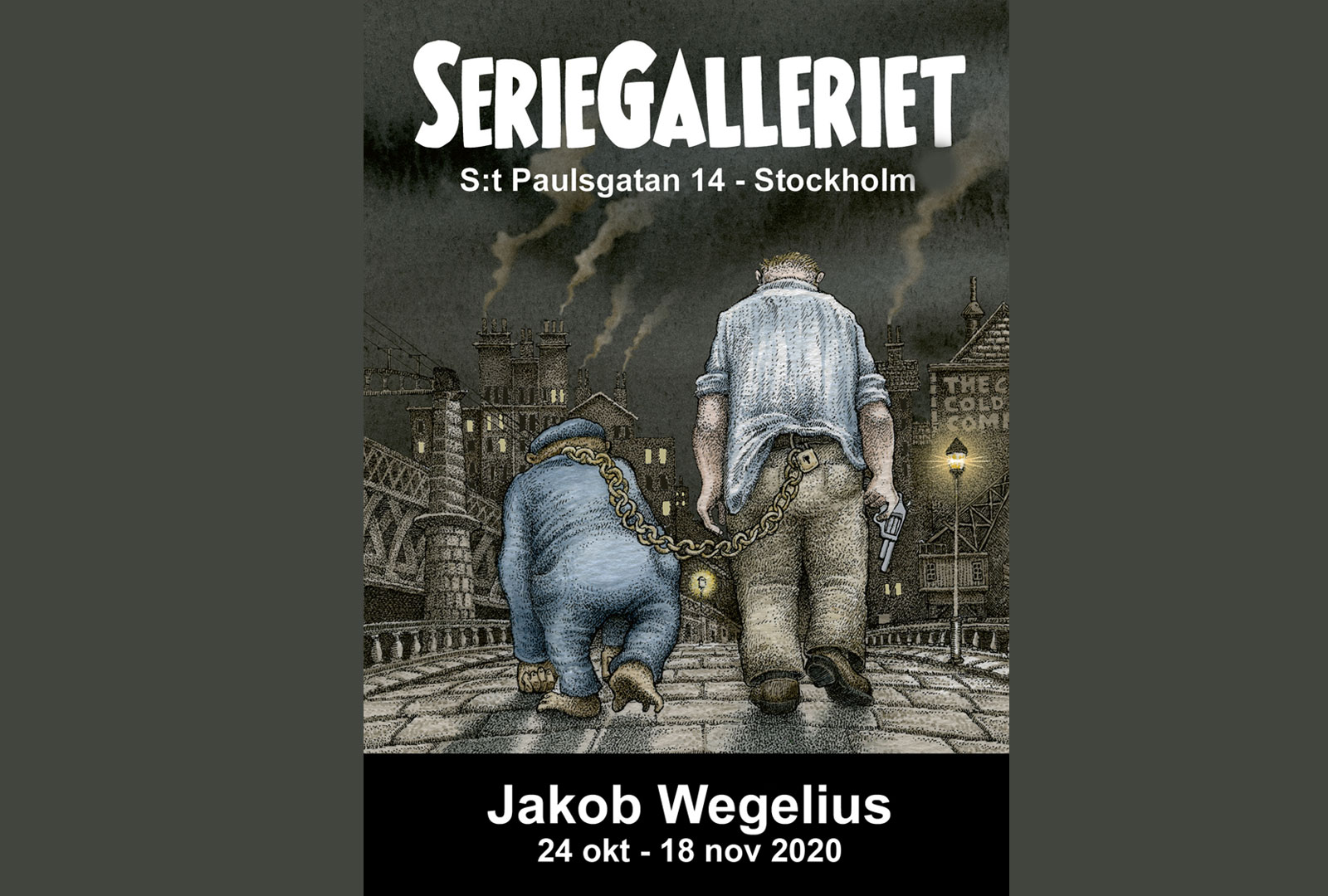 Vernissage för Jakob Wegelius på Seriegalleriet
