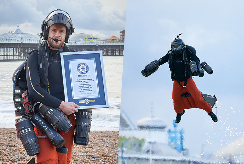 Richard Browning flyger in i världsrekordboken