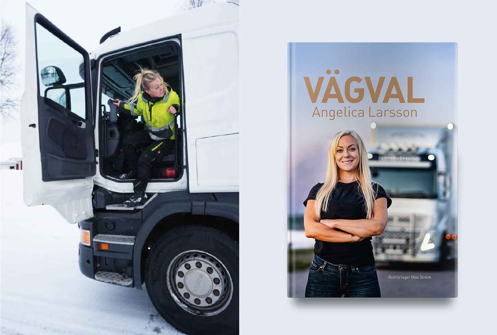 Influencern Angelica Larsson fickparkerar med långtradare – och skriver bok